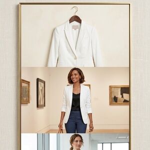 Banana Republic White One Button Tailored Blazer Jacket Size 6